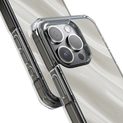 White Impact MagSafe Phone Case for iPhone - Polished Ivory Wave