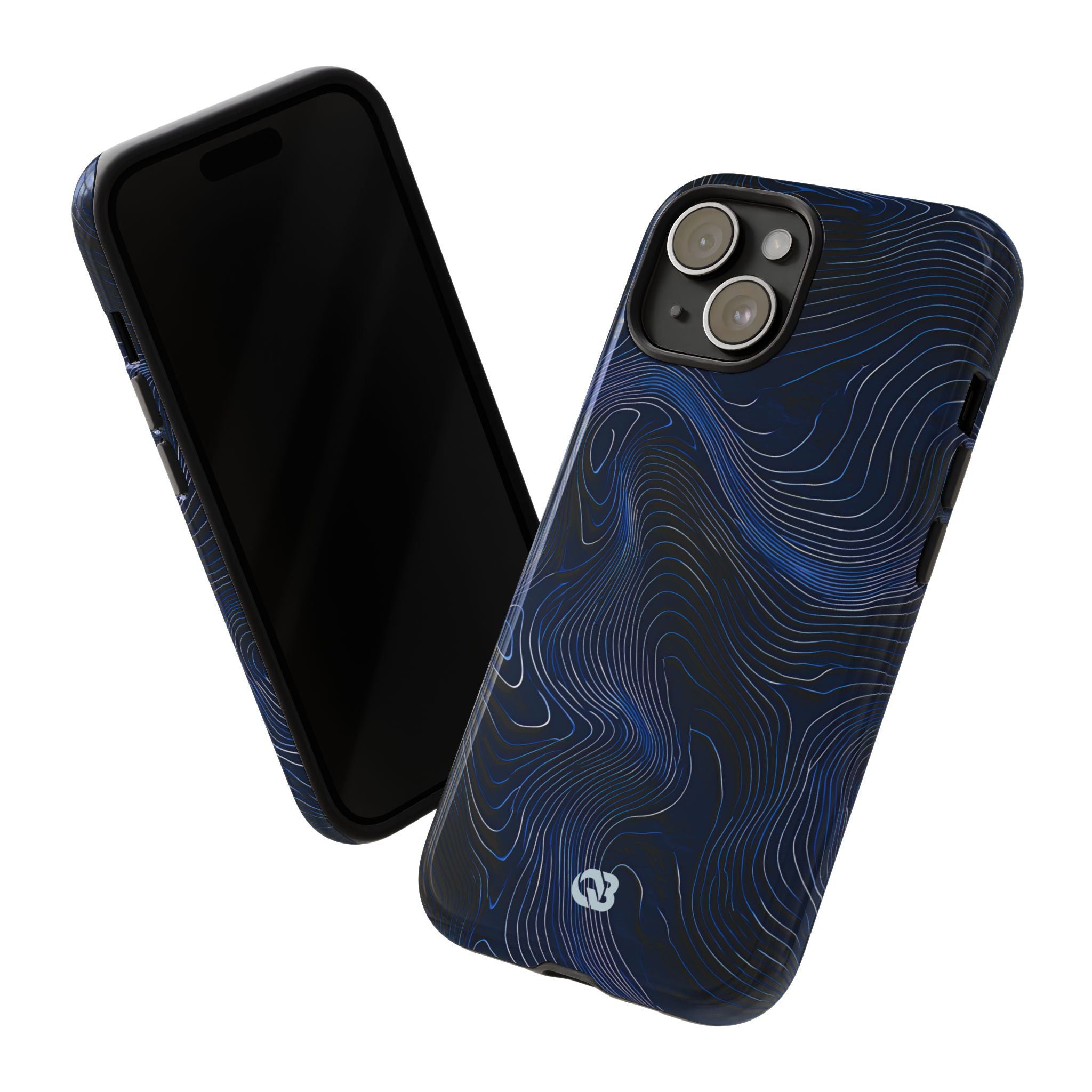 Blue Tough Phone Case for iPhone - Cobalt Contour Ridge