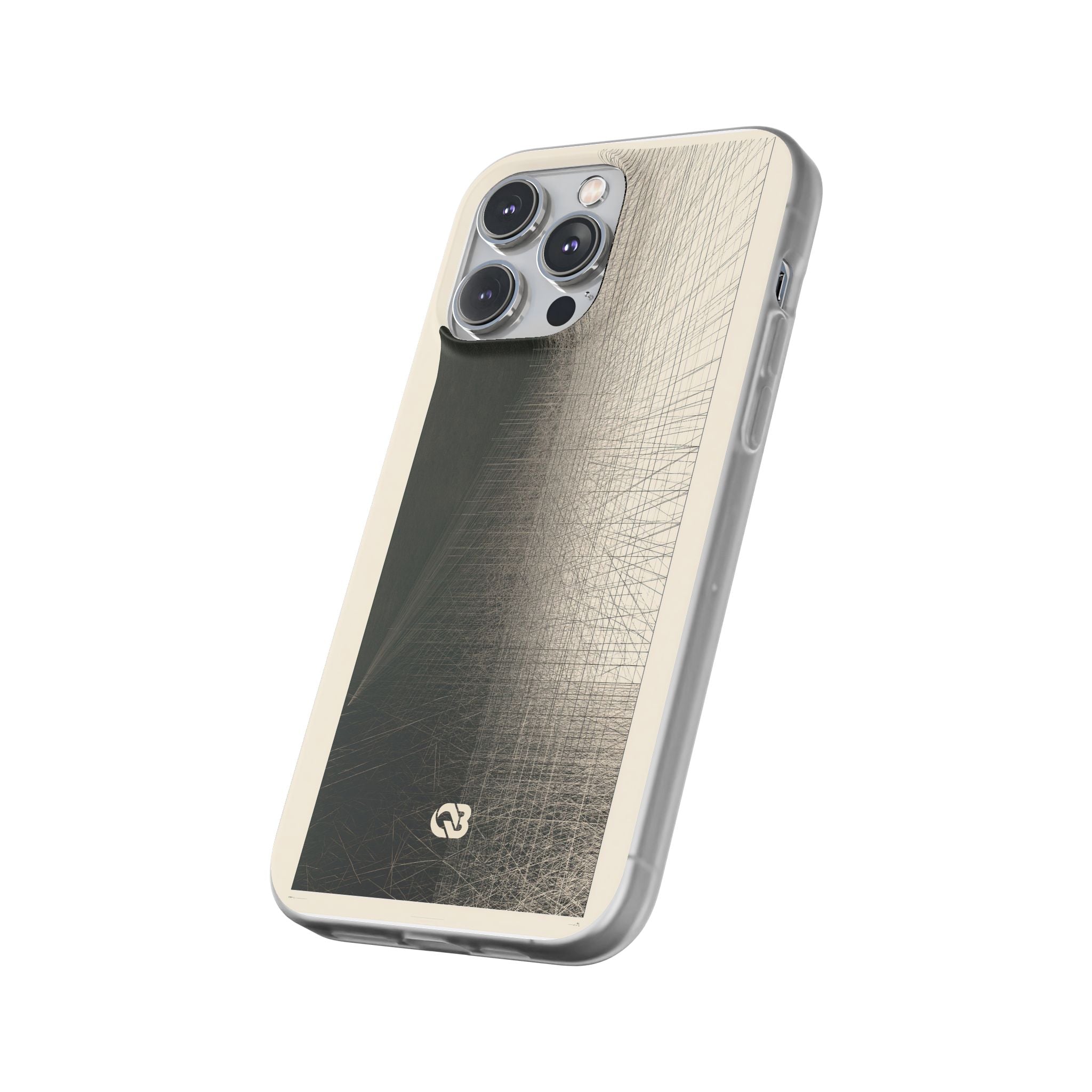 Beige Lite Phone Case for iPhone - Brutalist Graphite Grid