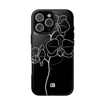 Black Tough 2.0 Magsafe Phone Case for iPhone - Noir Alabaster Orchid