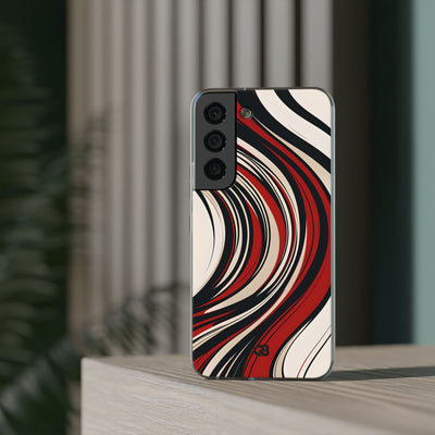 Crimson Flow Waves · Soft Phone Case for Samsung