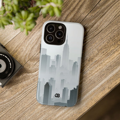 Grey Tough Phone Case for iPhone - Steel Mist Skyline
