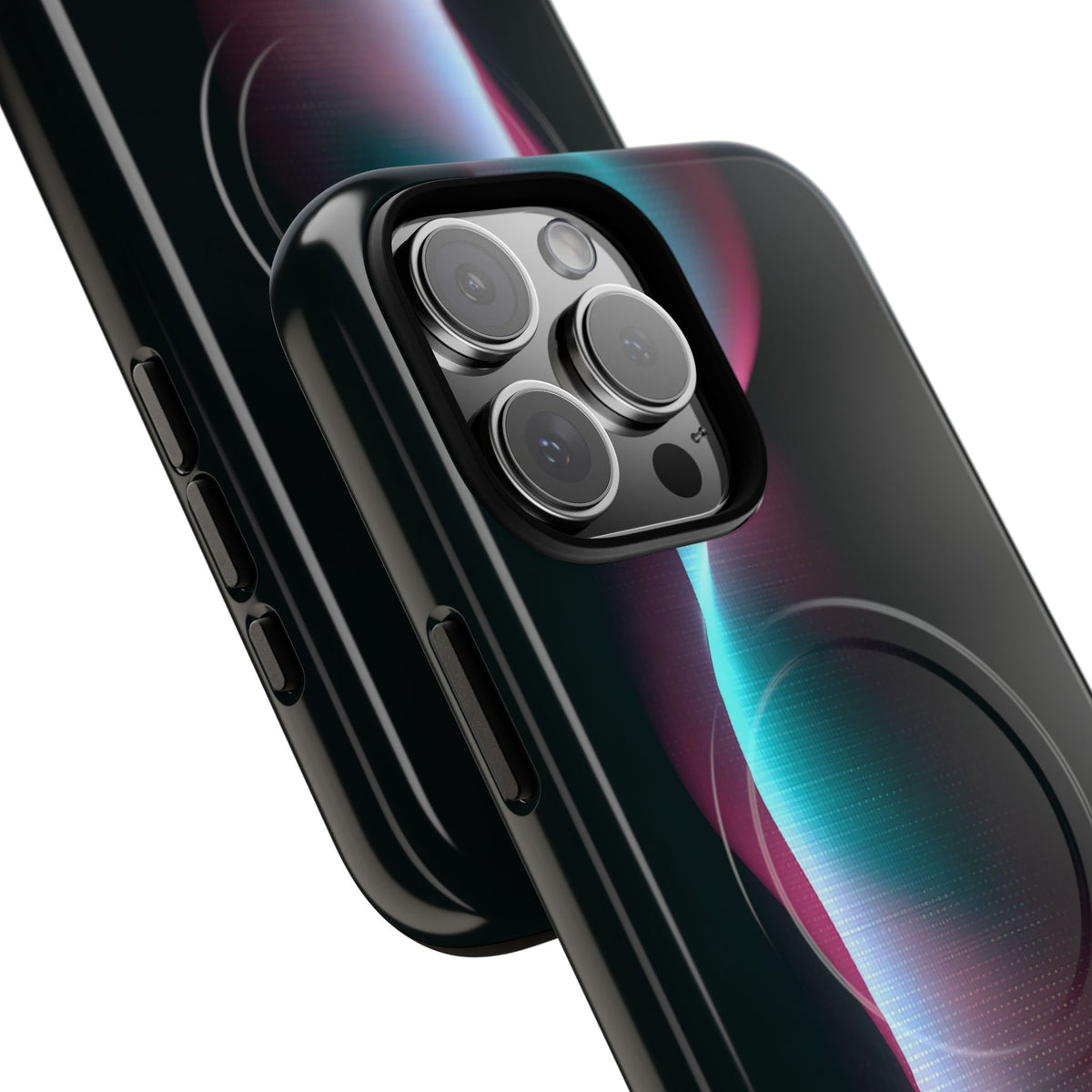 Neon Pixel Flow · Tough 2.0 Magnetic Phone Case for iPhone · Black