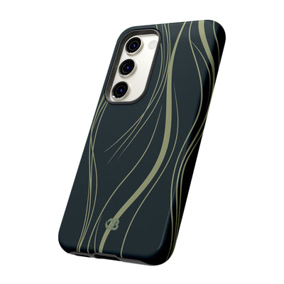 Green Tough Phone Case for Samsung - Obsidian Sage Flow