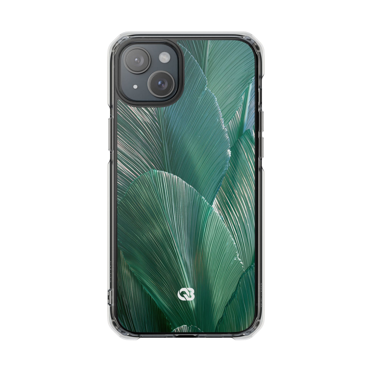 Translucent Fan Palm · Clear Impact Magnetic Phone Case for iPhone · Teal