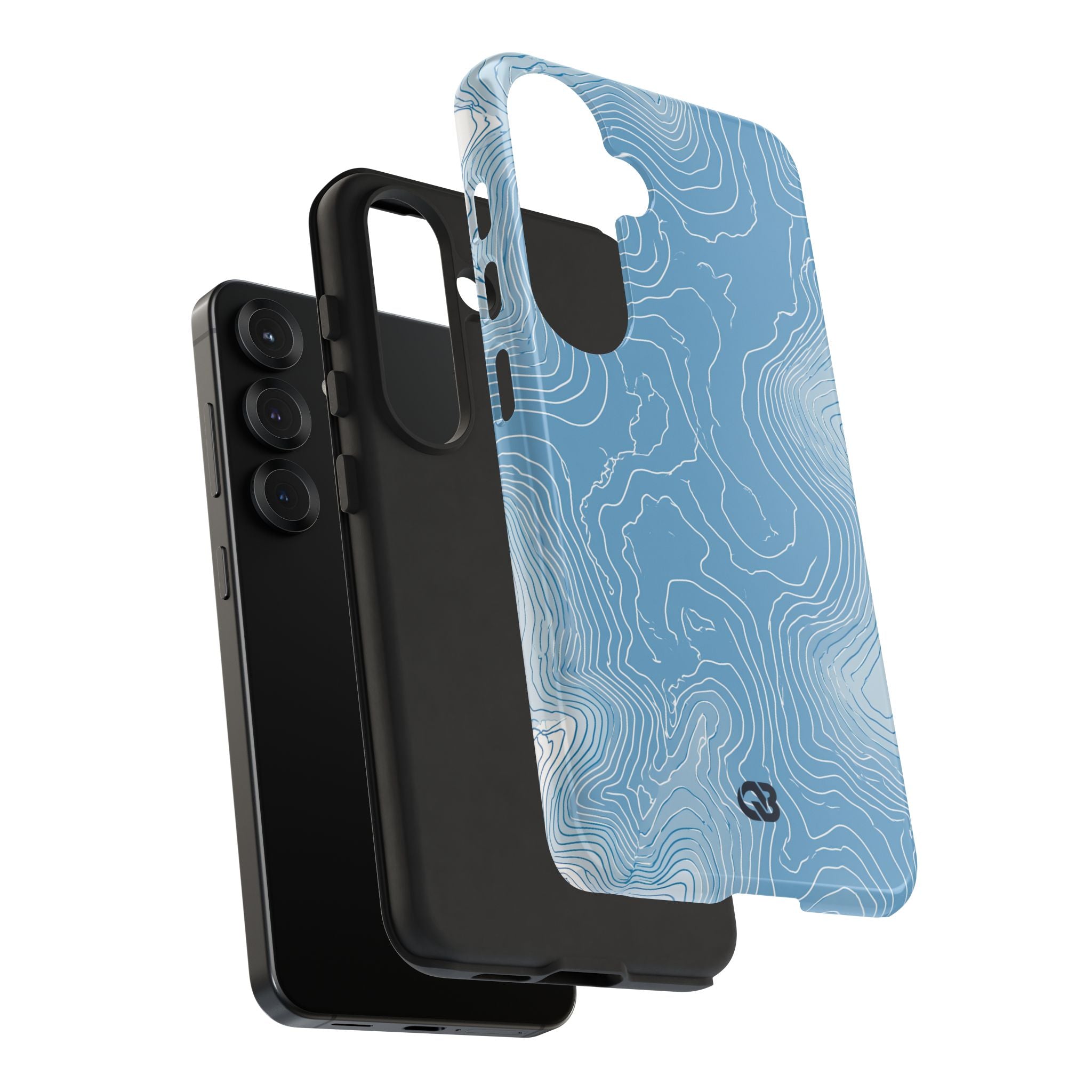 Blue Tough Phone Case for Samsung - Glacial Ridge Topo