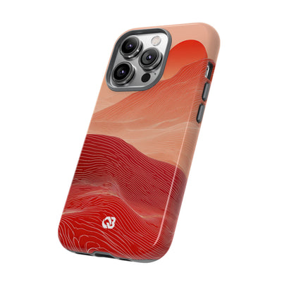 Red Tough Phone Case for iPhone - Crimson Ridge Lines