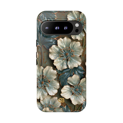 Gilded Blossom Reverie · Tough Phone Case for Pixel ·  Teal