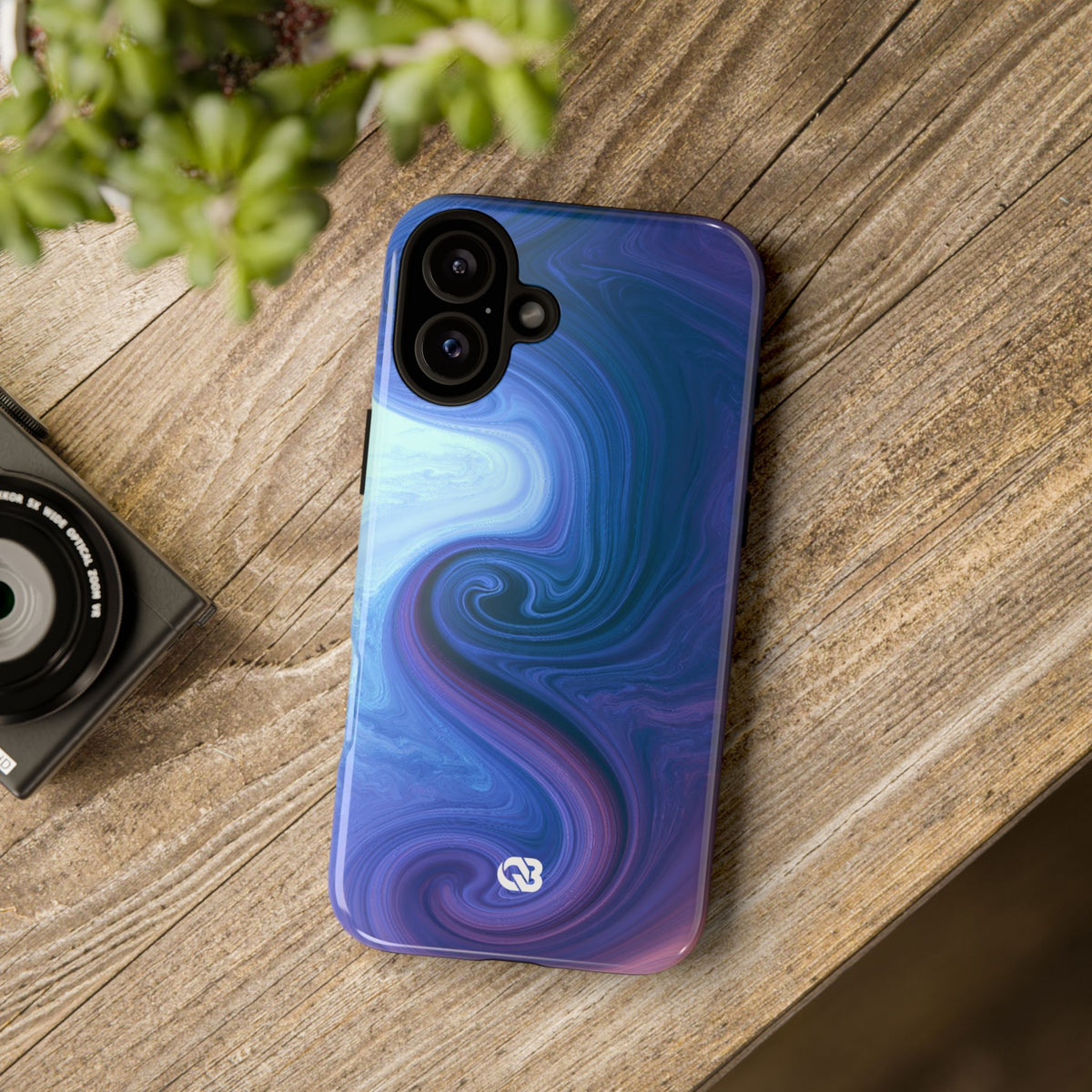 Azure Fluid Swirl · Tough Phone Case for iPhone · Blue