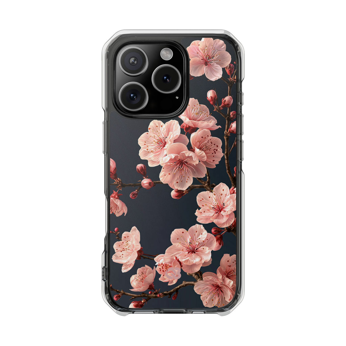 Midnight Sakura Bloom · Clear Impact Magnetic Phone Case for iPhone · Pink