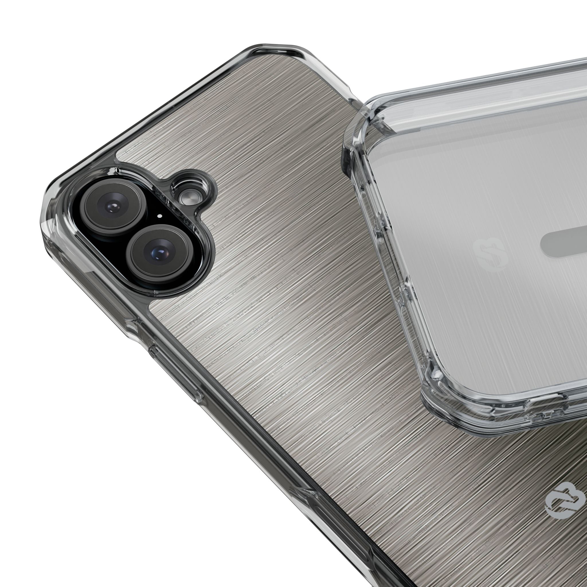 Grey Impact MagSafe Phone Case for iPhone - Brushed Industrial Steel