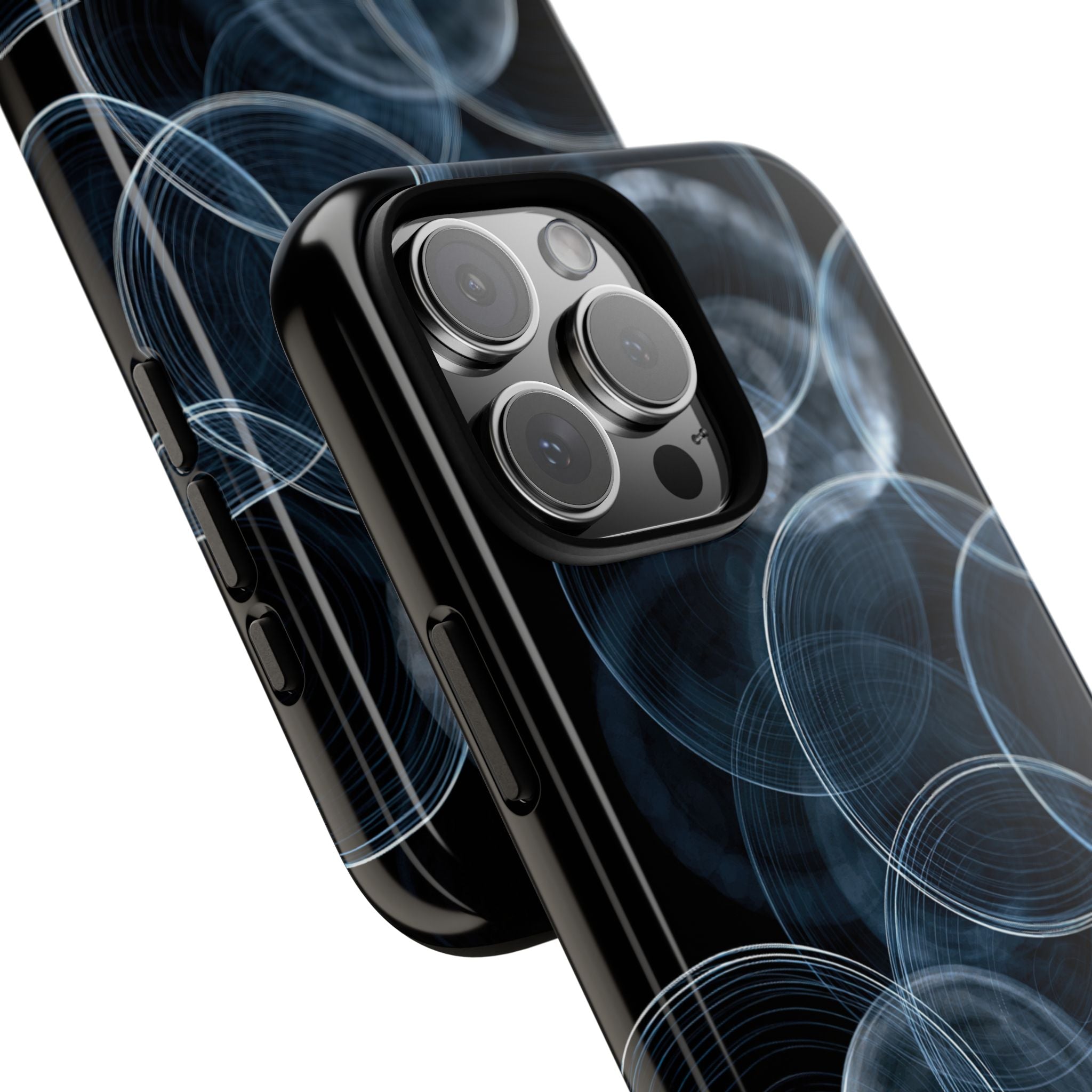Blue Tough Phone Case for iPhone - Cyan Pulse Ripple