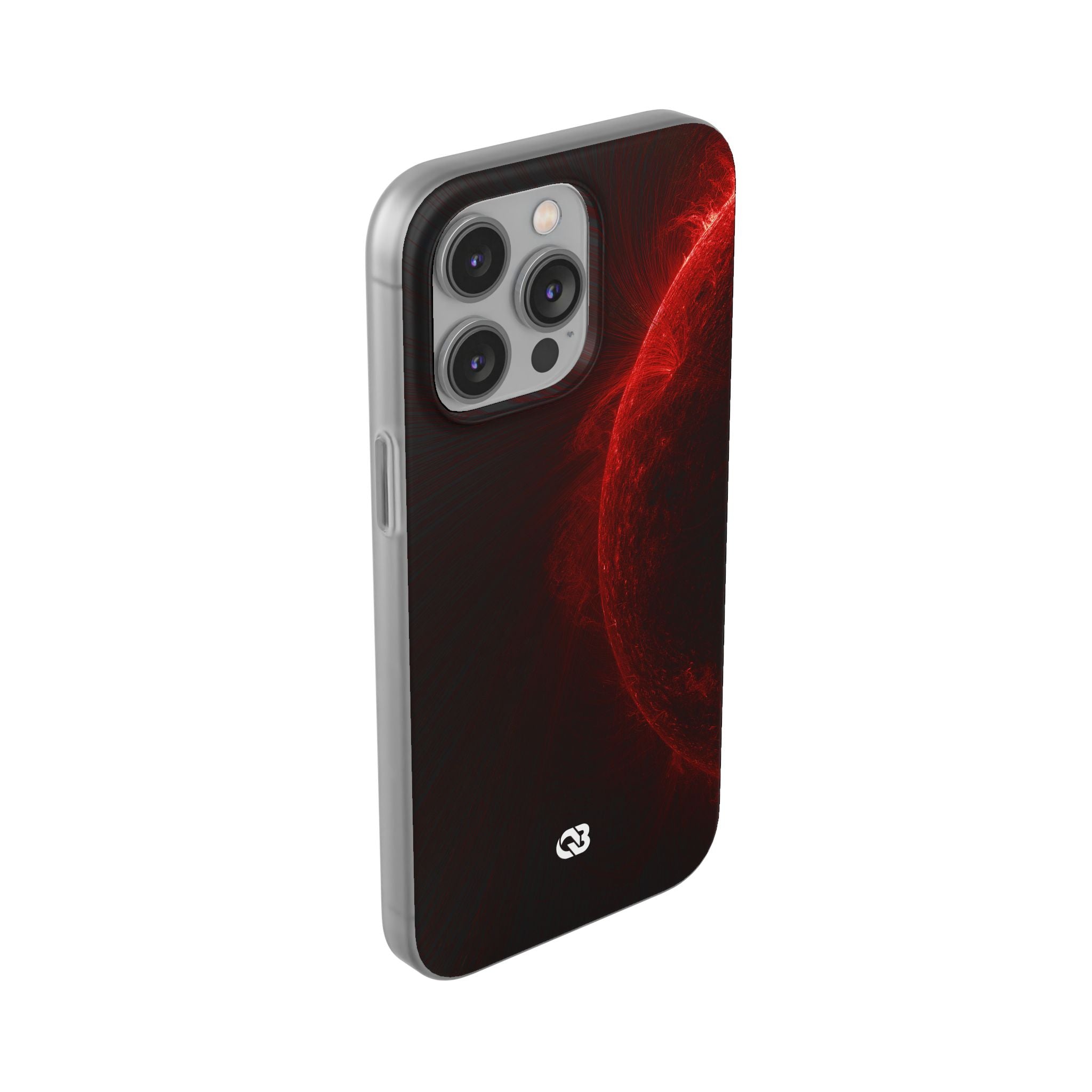 Red Lite Phone Case for iPhone - Solar Crimson Flare