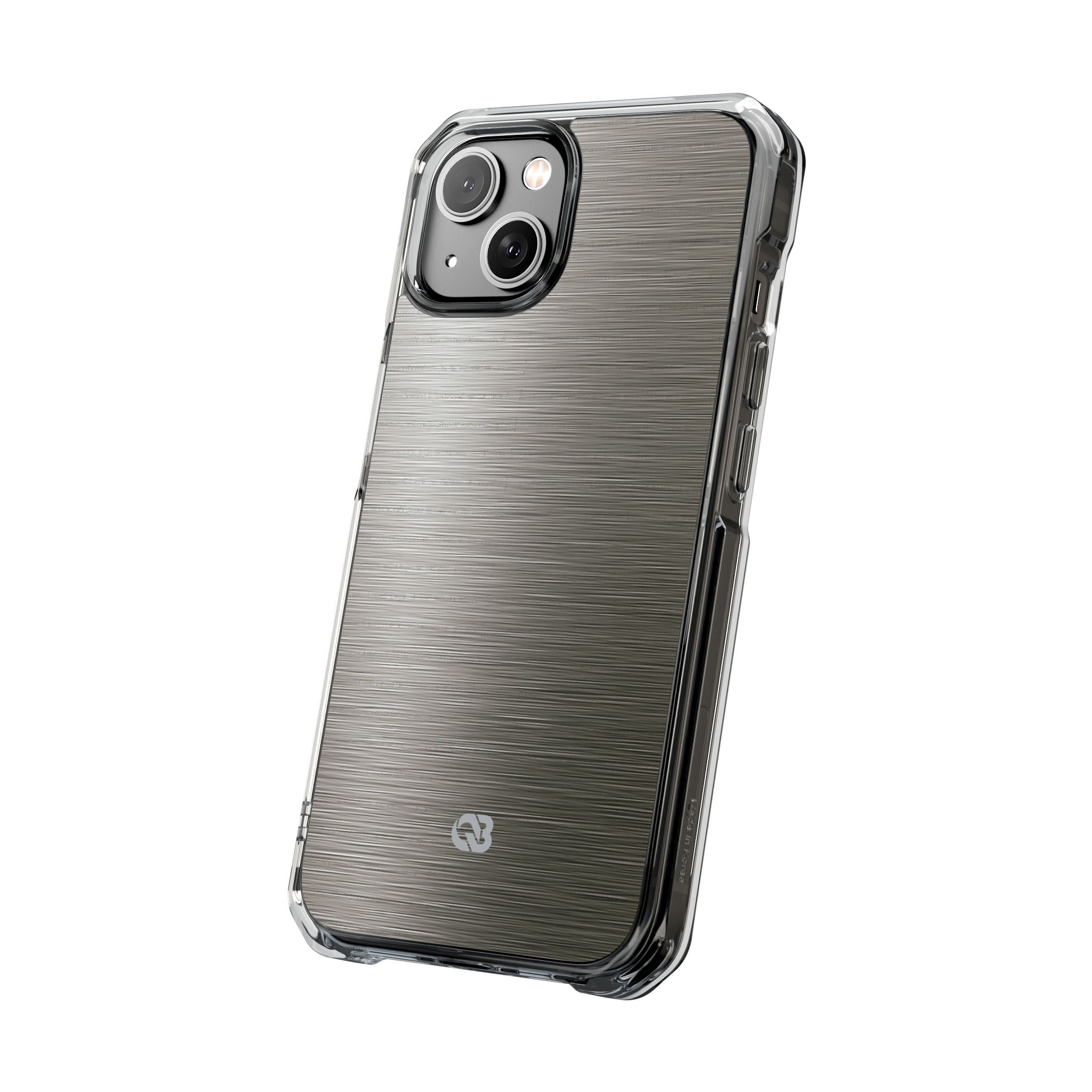 Grey Impact MagSafe Phone Case for iPhone - Brushed Industrial Steel