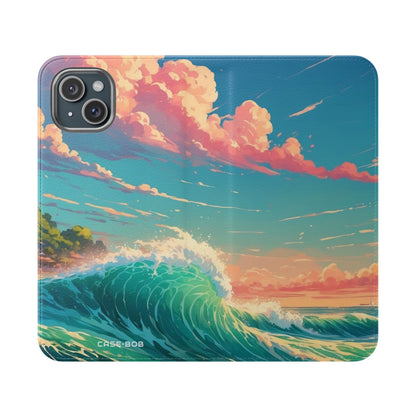 Sunset Wave - iPhone 15 Plus Case - Wallet