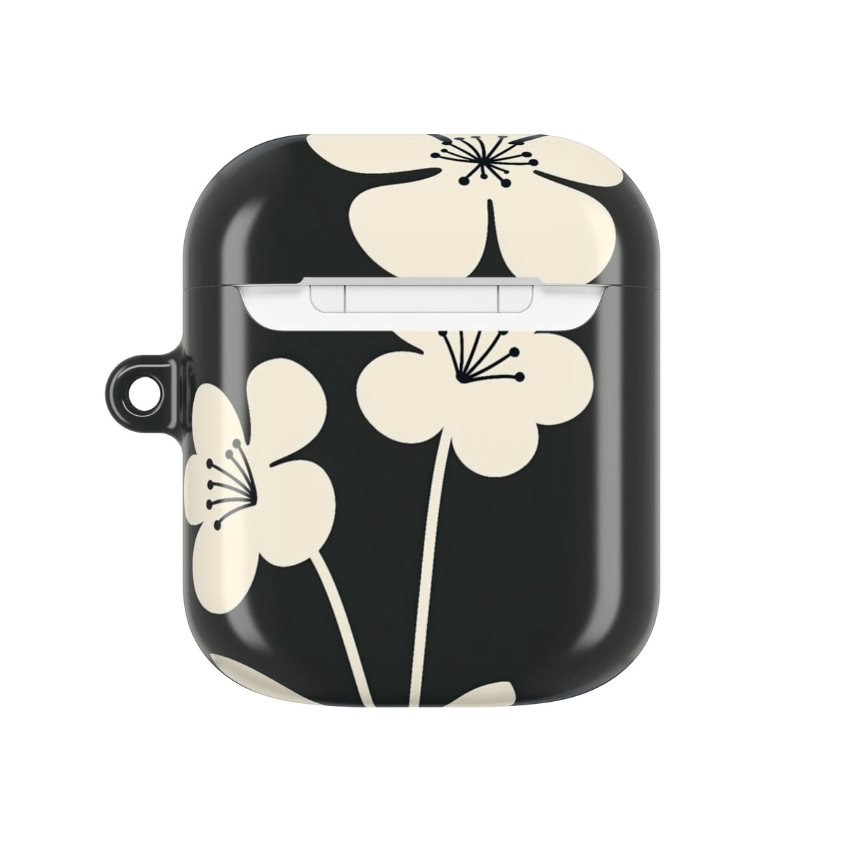 Nordic Blossom · Hard Case for AirPods & AirPods Pro · Black