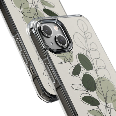 Green Impact MagSafe Phone Case for iPhone - Muted Eucalyptus Sketch