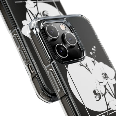Nocturne Orchid Bloom · Clear Impact Magnetic Phone Case for iPhone ·  Black