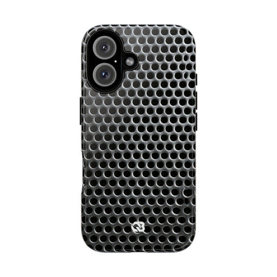 Brushed Perforated Steel · Tough Phone Case for iPhone · Silver