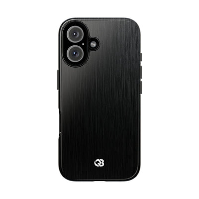Black Tough Phone Case for iPhone - Brushed Obsidian Slate