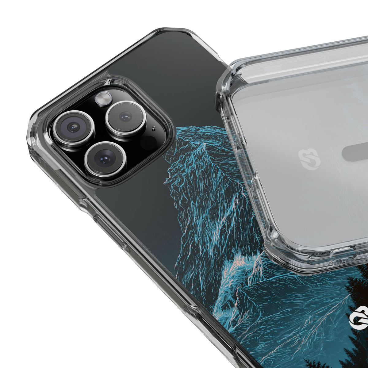 Glacial Alpine Peak · Clear Impact Magnetic Phone Case for iPhone · Blue