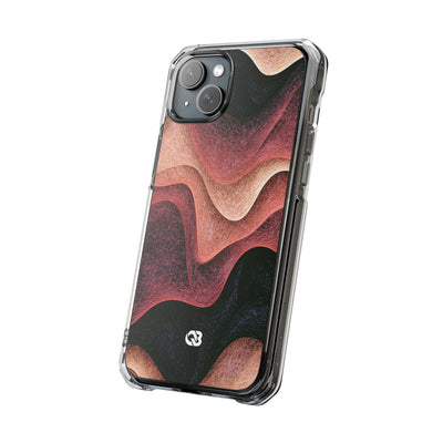 Rose Contour Waves · Clear Impact Magnetic Phone Case for iPhone · Pink