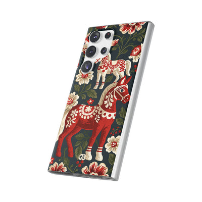 Nordic Dala Meadow · Lite Phone Case for Samsung · Red