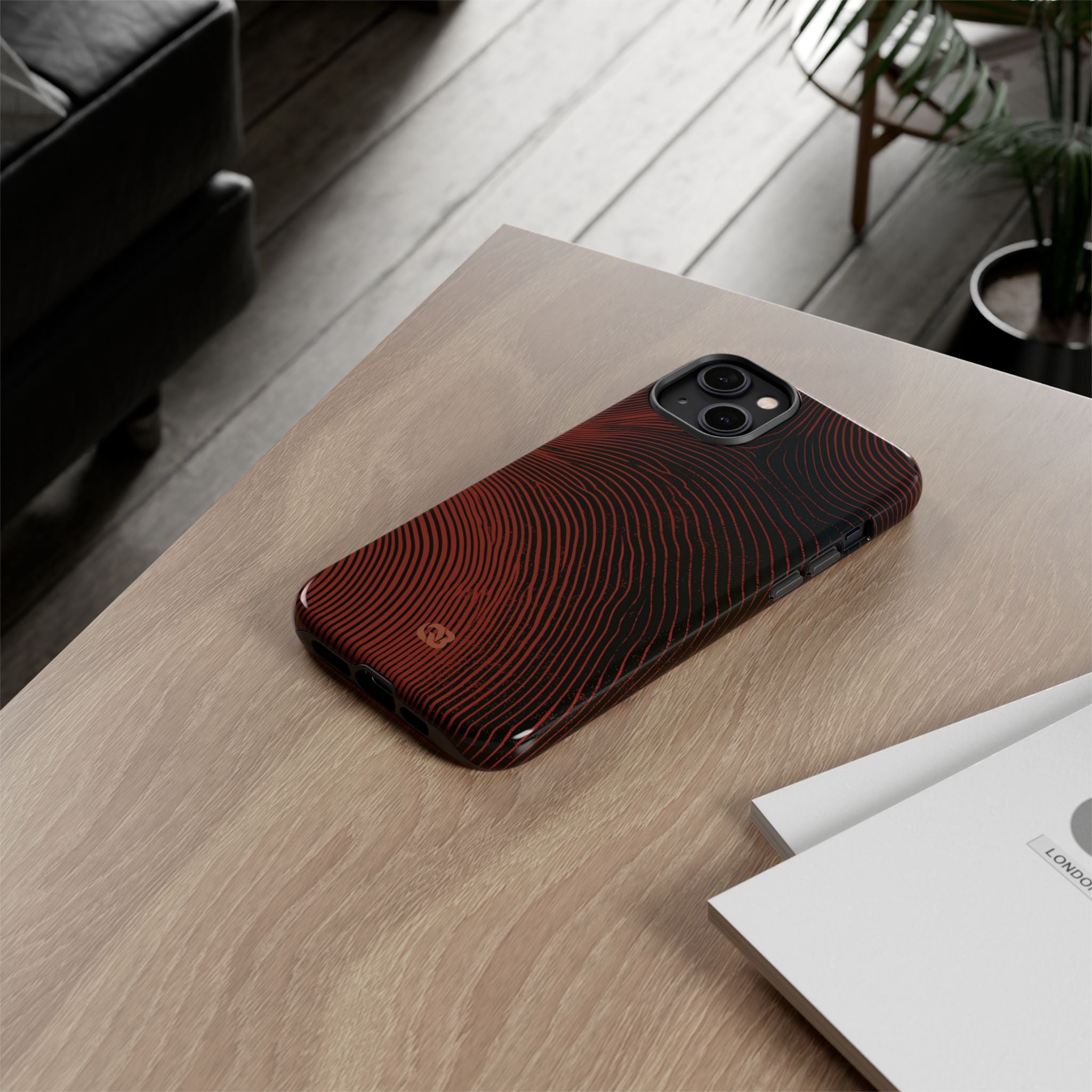 Red Tough Phone Case for iPhone - Terracotta Nerve Map