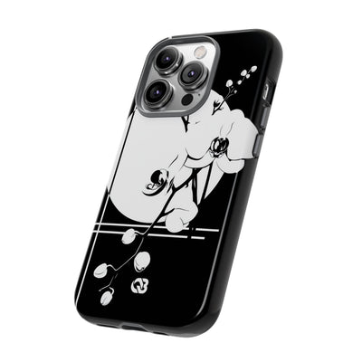 Black Tough Phone Case for iPhone - Lunar Orchid Grid