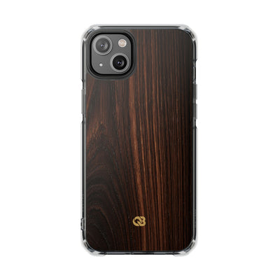 Brown Impact MagSafe Phone Case for iPhone - Burnished Mahogany Grain