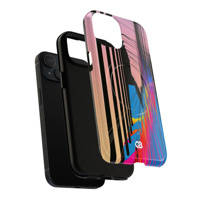 Blue Tough 2.0 Magsafe Phone Case for iPhone - Fractured Data Skyline