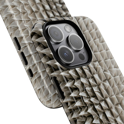 Beige Tough 2.0 Magsafe Phone Case for iPhone - Bone Spiked Grid