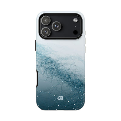 Teal Tough Phone Case for iPhone - Cyan Vector Lattice