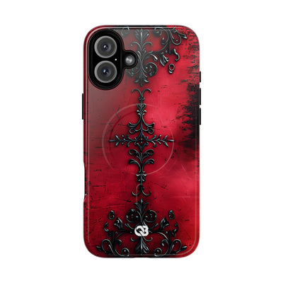 Crimson Gothic Filigree · Tough+ Coque de téléphone pour iPhone · MagSafe