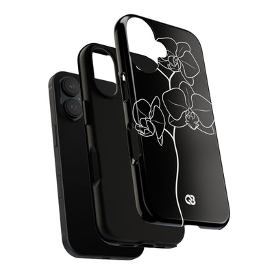 Black Tough Phone Case for iPhone - Noir Alabaster Orchid