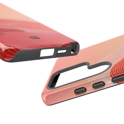 Red Tough Phone Case for Samsung - Crimson Ridge Contour