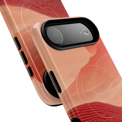 Red Tough 2.0 Magsafe Phone Case for iPhone - Crimson Ridge Lines