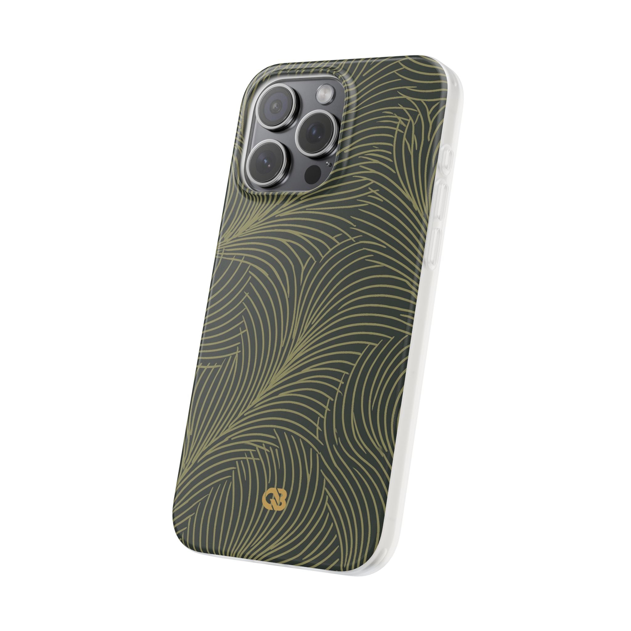 Green Lite Phone Case for iPhone - Dark Olive Plume
