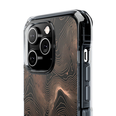 Orange Impact MagSafe Phone Case for iPhone - Salmon Ridge Topo