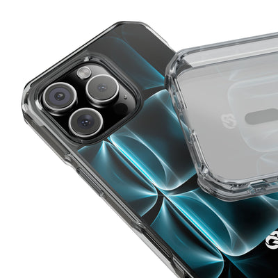 Cyan Core Matrix · Clear Impact Magnetic Phone Case for iPhone · Blue