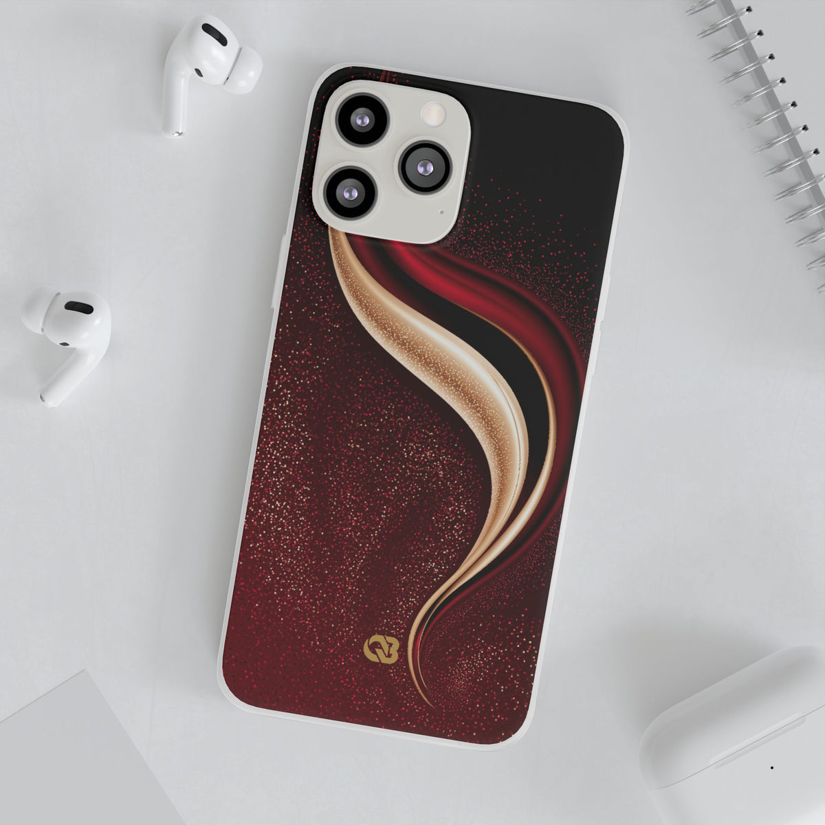 Gilded Crimson Flow · Lite Phone Case for iPhone ·  Red