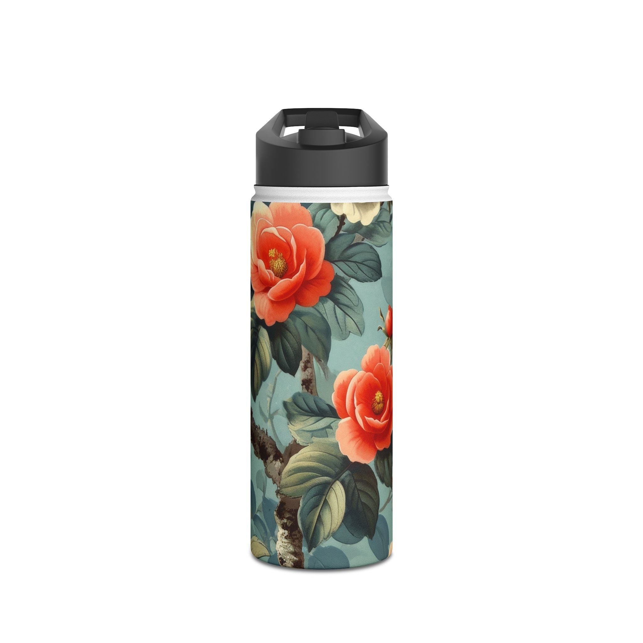Pink Camellia - Stainless Steel Water Bottle