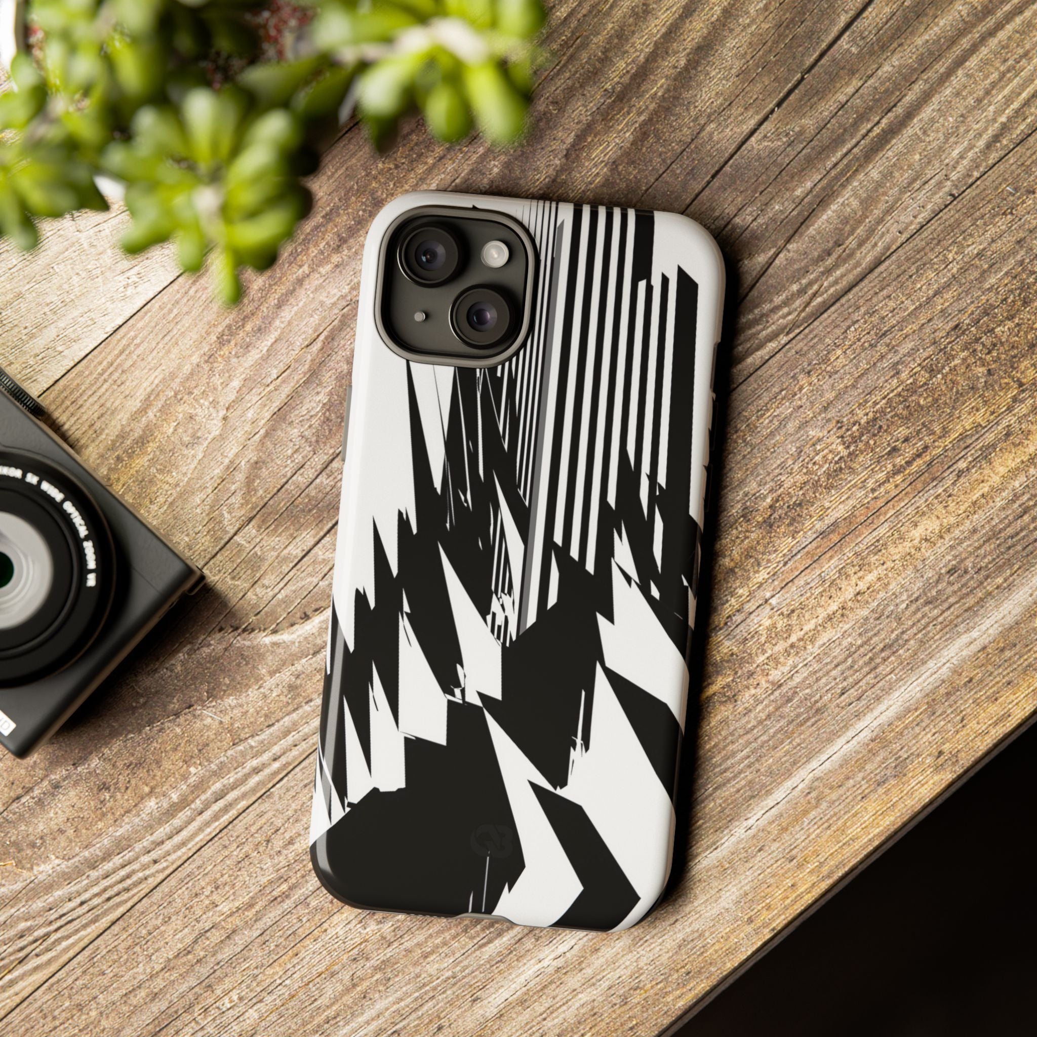 White Tough Phone Case for iPhone - Shattered Vector Spire