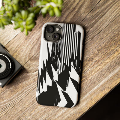White Tough Phone Case for iPhone - Shattered Vector Spire