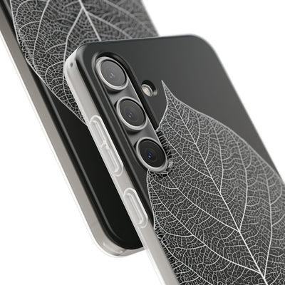 Black Lite Phone Case for Samsung - Bleached Leaf Lattice
