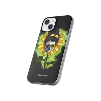 Sunflower Skull iPhone 14 Case - Soft