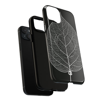 Black Tough 2.0 Magsafe Phone Case for iPhone - Bleached Leaf Lattice