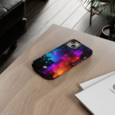 Spectral Circuit Grid · Tough Phone Case for iPhone · Black