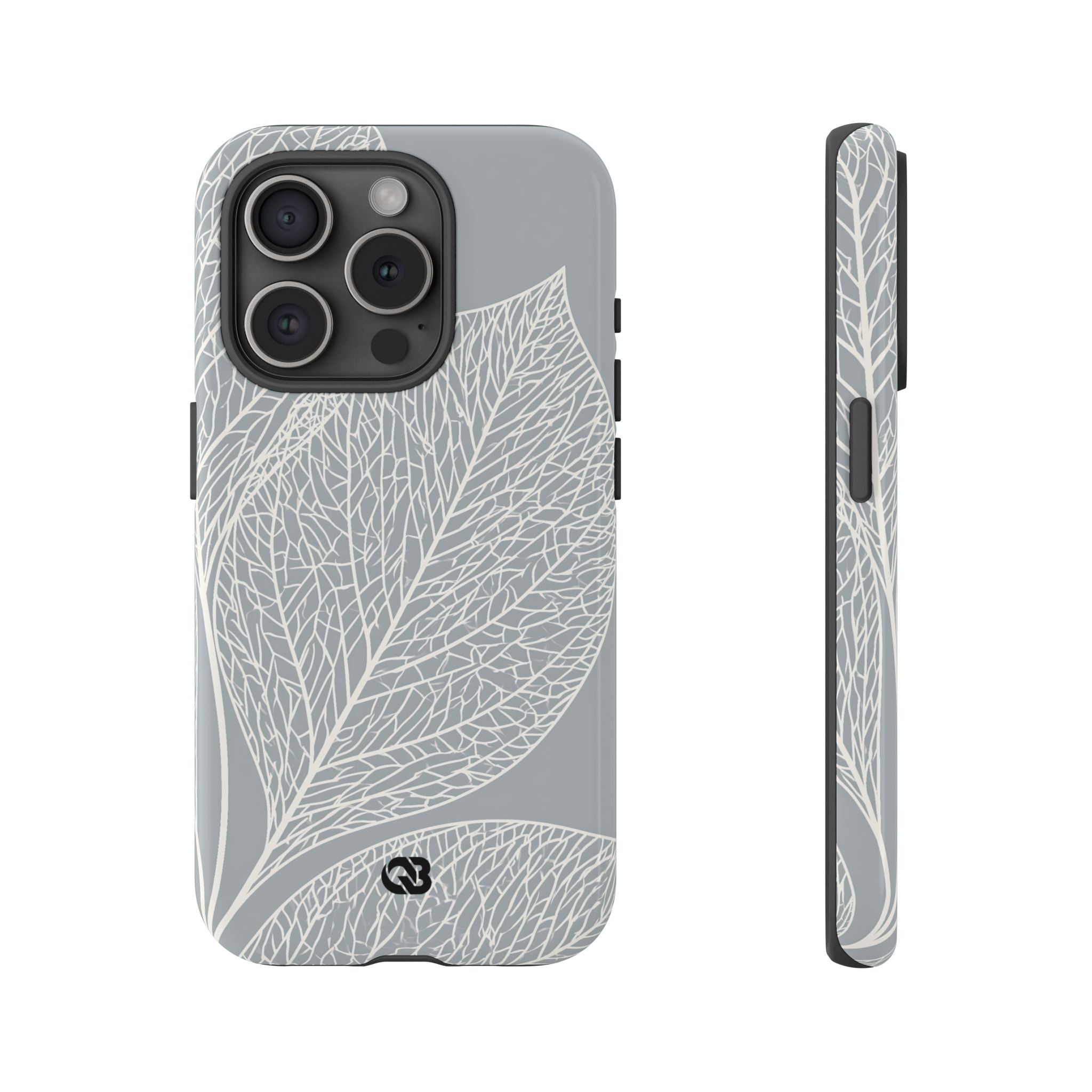 Grey Tough Phone Case for iPhone - Frosted Ash Veins