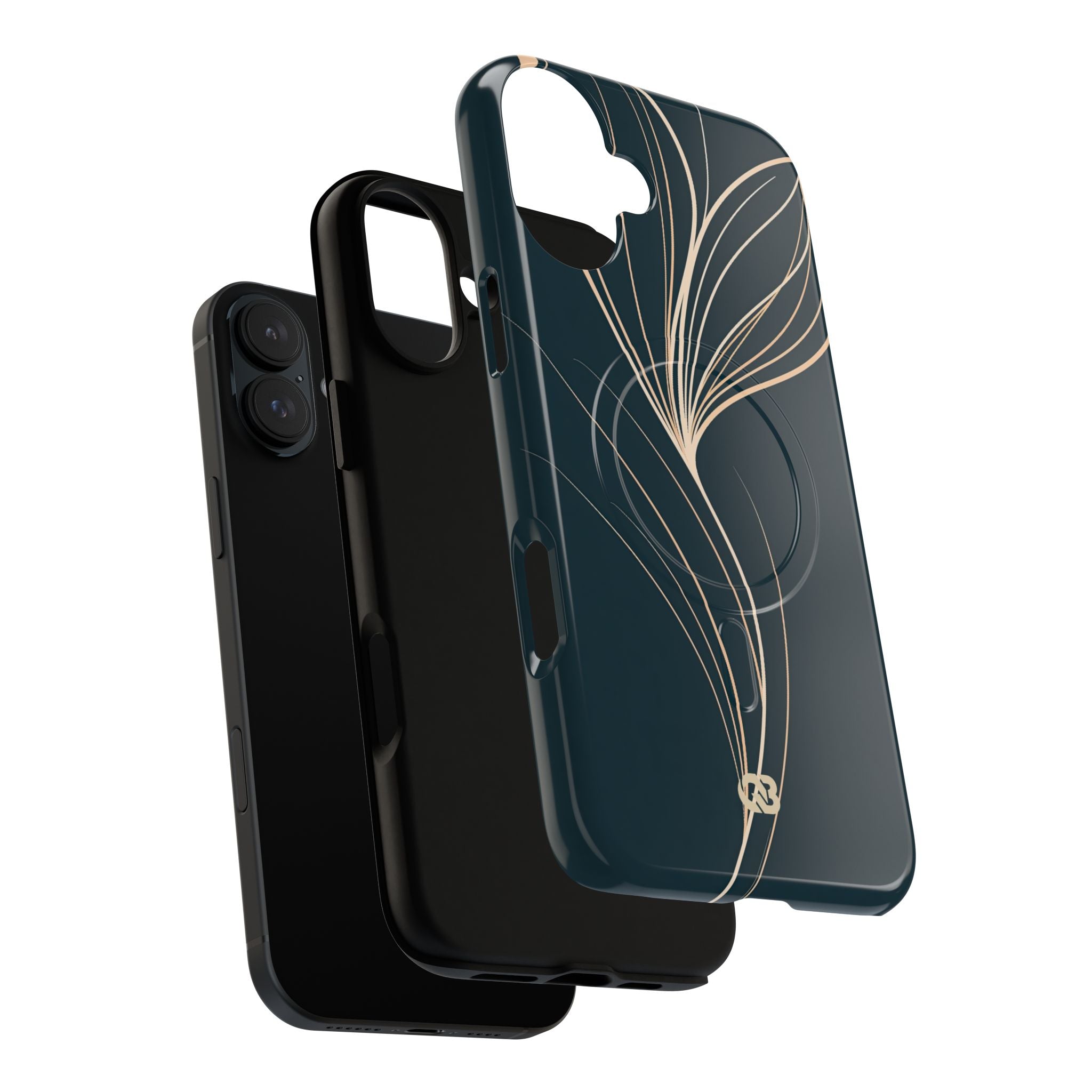 Teal Tough 2.0 Magsafe Phone Case for iPhone - Sandstone Silk Flora